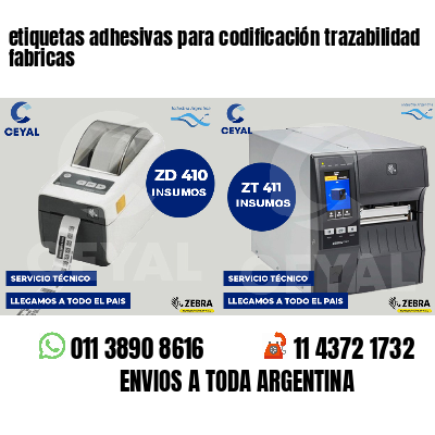 etiquetas adhesivas para codificación trazabilidad fabricas