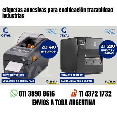 etiquetas adhesivas para codificación trazabilidad industrias