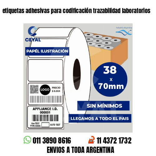 etiquetas adhesivas para codificación trazabilidad laboratorios