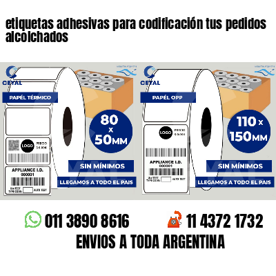 etiquetas adhesivas para codificación tus pedidos alcolchados