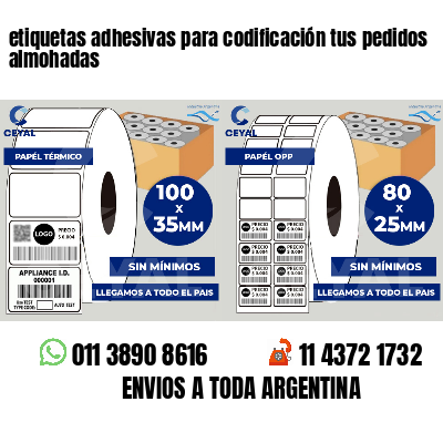 etiquetas adhesivas para codificación tus pedidos almohadas