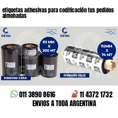 etiquetas adhesivas para codificación tus pedidos almohadas