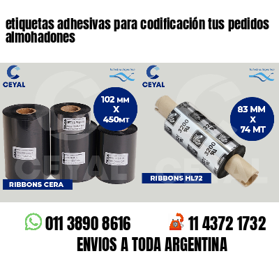 etiquetas adhesivas para codificación tus pedidos almohadones