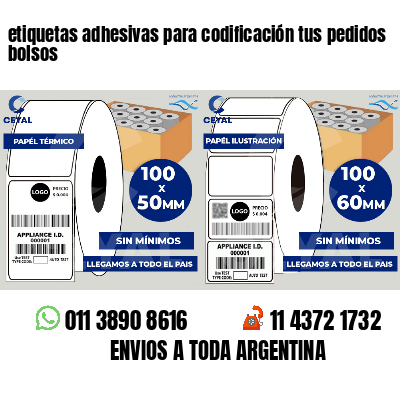 etiquetas adhesivas para codificación tus pedidos bolsos