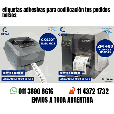 etiquetas adhesivas para codificación tus pedidos bolsos