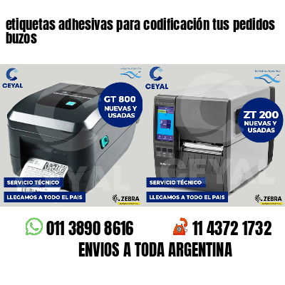 etiquetas adhesivas para codificación tus pedidos buzos
