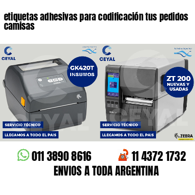 etiquetas adhesivas para codificación tus pedidos camisas