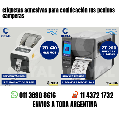 etiquetas adhesivas para codificación tus pedidos camperas