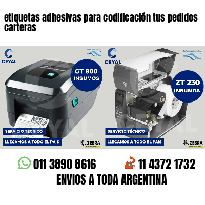 etiquetas adhesivas para codificación tus pedidos carteras