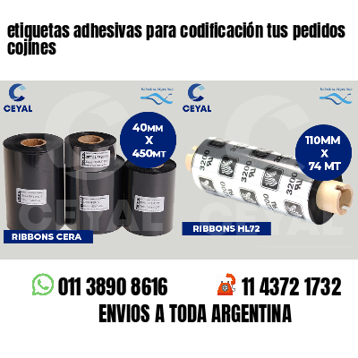 etiquetas adhesivas para codificación tus pedidos cojines