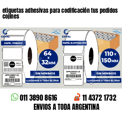 etiquetas adhesivas para codificación tus pedidos cojines