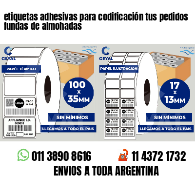 etiquetas adhesivas para codificación tus pedidos fundas de almohadas