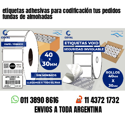 etiquetas adhesivas para codificación tus pedidos fundas de almohadas