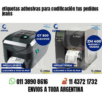 etiquetas adhesivas para codificación tus pedidos jeans