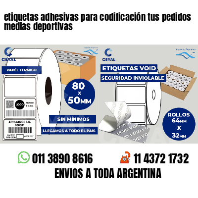 etiquetas adhesivas para codificación tus pedidos medias deportivas