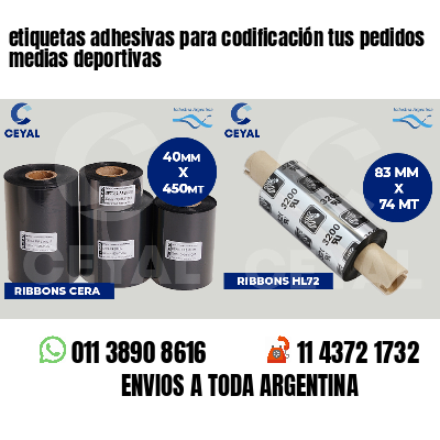 etiquetas adhesivas para codificación tus pedidos medias deportivas