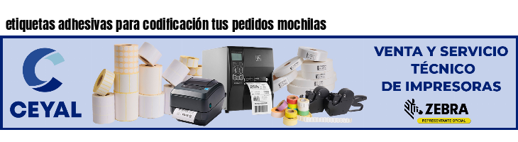 etiquetas adhesivas para codificación tus pedidos mochilas