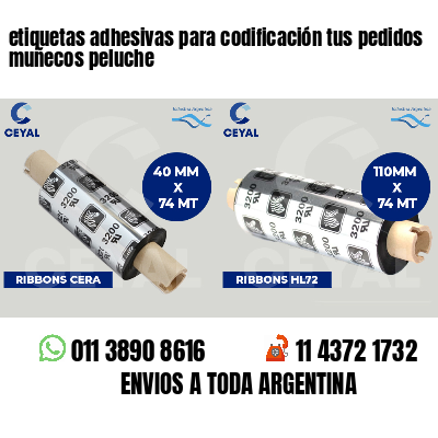 etiquetas adhesivas para codificación tus pedidos muñecos peluche