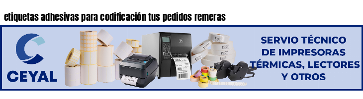 etiquetas adhesivas para codificación tus pedidos remeras