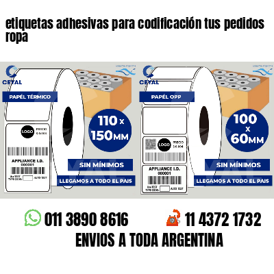 etiquetas adhesivas para codificación tus pedidos ropa