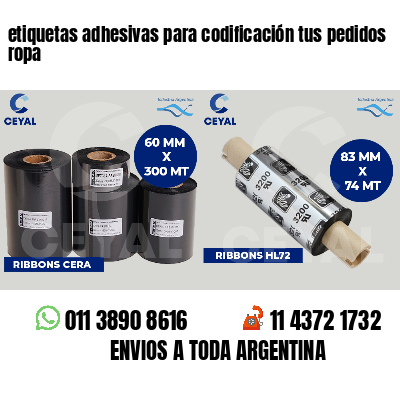 etiquetas adhesivas para codificación tus pedidos ropa