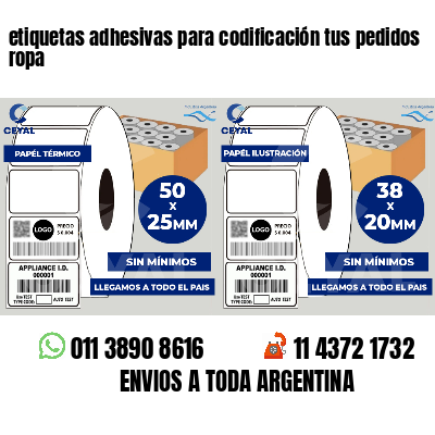 etiquetas adhesivas para codificación tus pedidos ropa