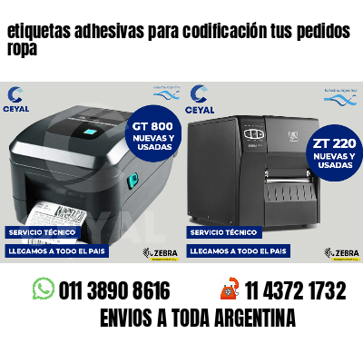 etiquetas adhesivas para codificación tus pedidos ropa