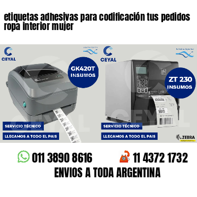 etiquetas adhesivas para codificación tus pedidos ropa interior mujer
