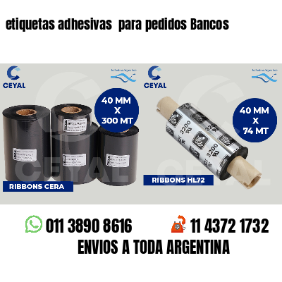 etiquetas adhesivas  para pedidos Bancos