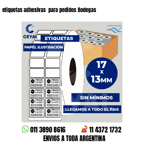 etiquetas adhesivas  para pedidos Bodegas