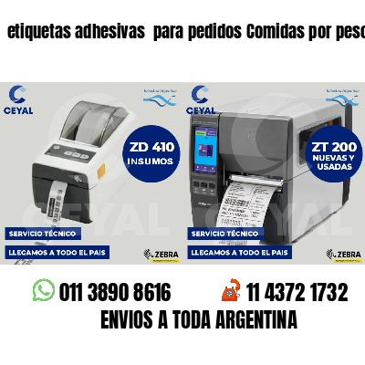 etiquetas adhesivas  para pedidos Comidas por peso