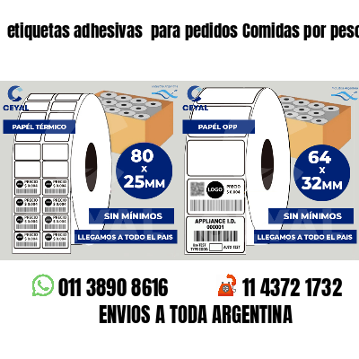 etiquetas adhesivas para pedidos Comidas por peso