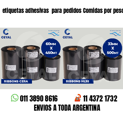 etiquetas adhesivas para pedidos Comidas por peso