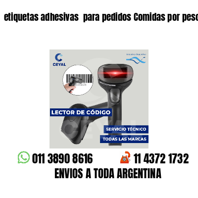 etiquetas adhesivas para pedidos Comidas por peso