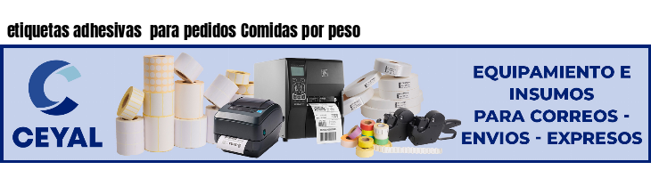 etiquetas adhesivas para pedidos Comidas por peso