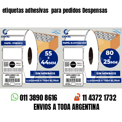 etiquetas adhesivas para pedidos Despensas