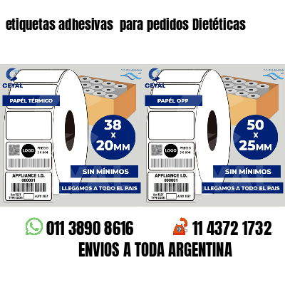 etiquetas adhesivas para pedidos Dietéticas