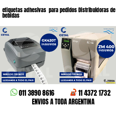 etiquetas adhesivas para pedidos Distribuidoras de bebidas