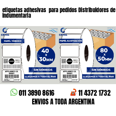 etiquetas adhesivas  para pedidos Distribuidores de indumentaria