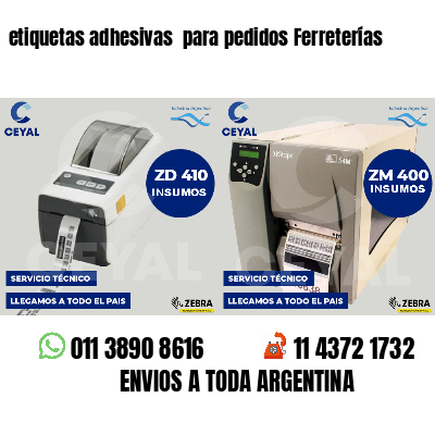 etiquetas adhesivas  para pedidos Ferreterías