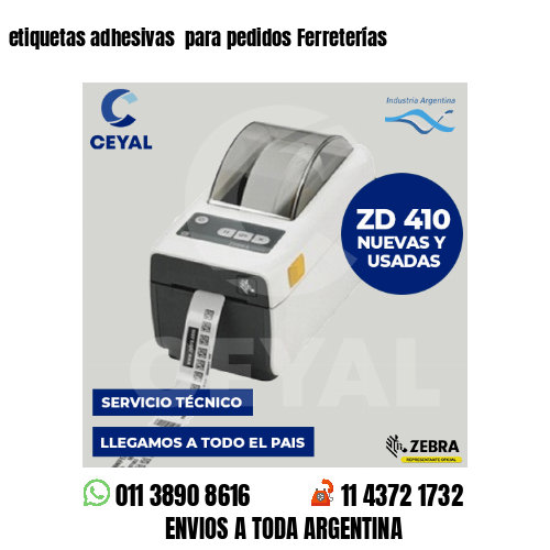 etiquetas adhesivas  para pedidos Ferreterías