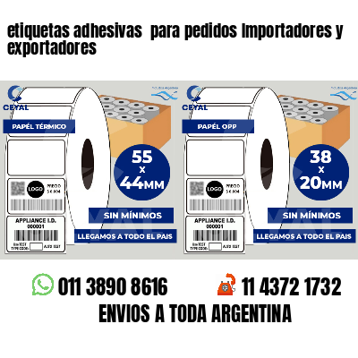 etiquetas adhesivas  para pedidos Importadores y exportadores