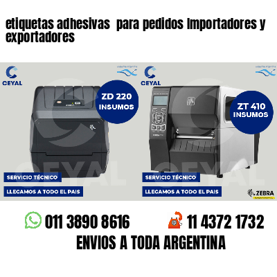etiquetas adhesivas para pedidos Importadores y exportadores