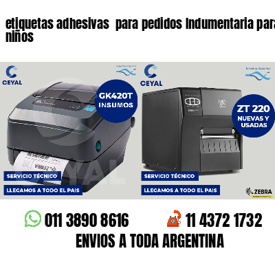 etiquetas adhesivas para pedidos Indumentaria para niños