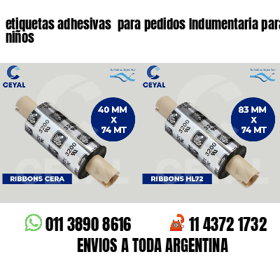 etiquetas adhesivas para pedidos Indumentaria para niños