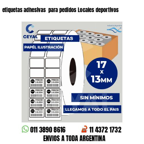 etiquetas adhesivas  para pedidos Locales deportivos