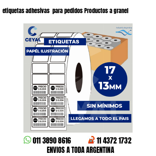 etiquetas adhesivas  para pedidos Productos a granel