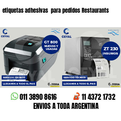 etiquetas adhesivas  para pedidos Restaurants