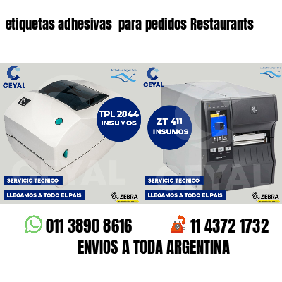 etiquetas adhesivas  para pedidos Restaurants