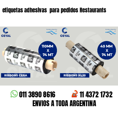 etiquetas adhesivas  para pedidos Restaurants